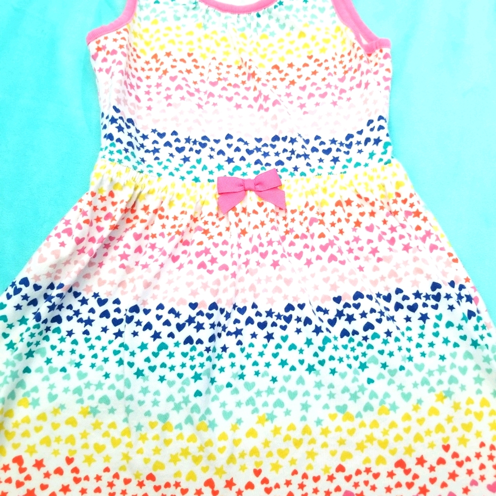 Hearts and Stars Rainbow Tank Dress